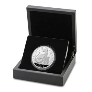 2025 5 oz Proof British Silver Tudor Beasts The Greyhound of Richmond Coin (Box + CoA)