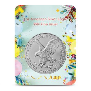 Buy 2026 1 oz American Silver Eagle Coin (BU, Happy Birthday Confetti Card)