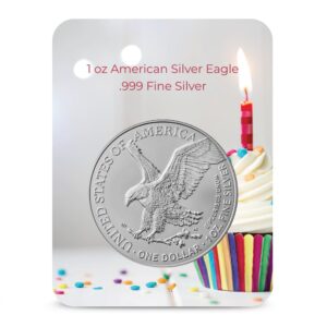 2026 1 oz American Silver Eagle Coin (BU, Happy Birthday Cupcake Card)
