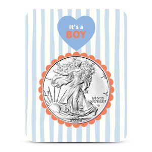 2026 1 oz American Silver Eagle Coin (BU, It’s a Boy Card)