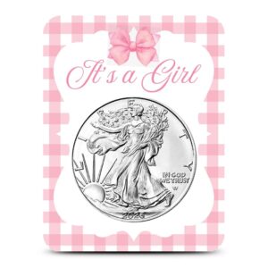 2026 1 oz American Silver Eagle Coin (BU, It’s a Girl Card)