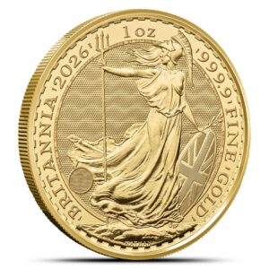 2026 1 oz British Gold Britannia Tube (BU, 10 Coins)