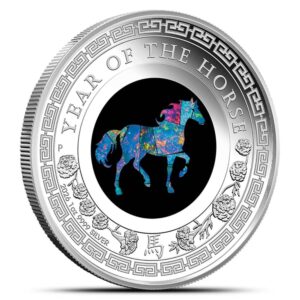 2026 1 oz Proof Australian Silver Lunar Horse Opal Coin (Box + CoA)