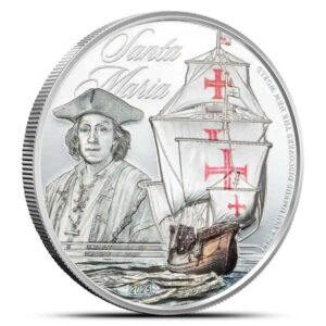 2026 1 oz Proof Colorized Cook Islands Silver Legends of the Seas Santa Maria Coin