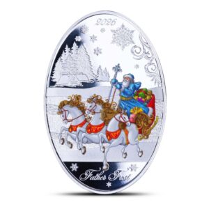 2026 1 oz Proof Colorized Solomon Islands Silver Father Frost Coin (Box + CoA)