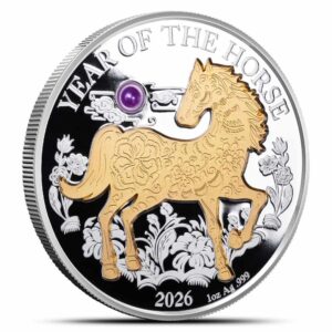 2026 1 oz Proof Vanuatu Silver With Pearl Year of the Horse Coin (Box + CoA) Coming soon Product image