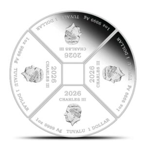 2026 1 oz Tuvalu Silver Lunar Horse Quadrant 4-Coin Set (Box + CoA)