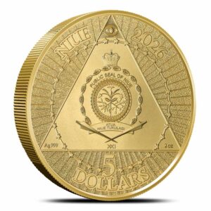 2026 2 oz Antique Niue Silver USA 250th Anniversary Coin (Box + CoA, Gilded)