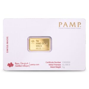 Buy 5 Gram PAMP Suisse America The Free American Buffalo Gold Bar (New w/ Assay)