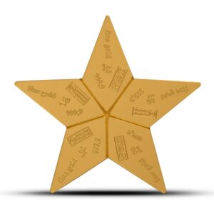 5 Gram Valcambi Matte Gold Star CombiBar (5x1g w/ Assay)