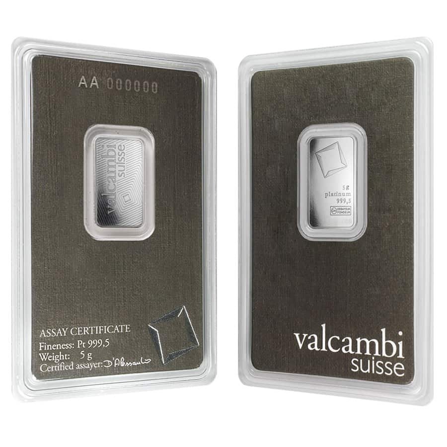 5 Gram Valcambi Platinum Bar For Sal