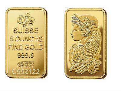 5 Ounce PAMP Lady Fortuna Gold Bar