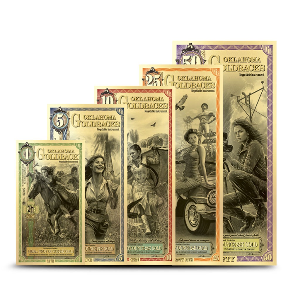 5 Piece Oklahoma Goldback Gold Note