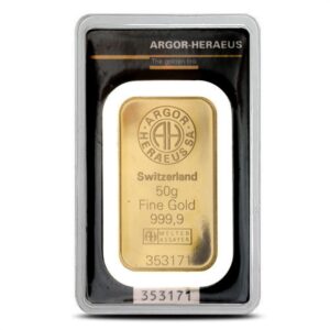 Buy 50 Gram Argor Heraeus Gold Bar (New w/ Assay)