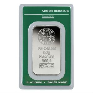 50 Gram Argor Heraeus Platinum Bar