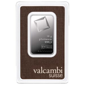 50 Gram Valcambi Platinum Bar For Sale