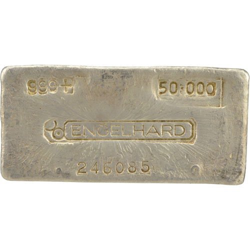 50 oz Engelhard Silver Bar For Sale