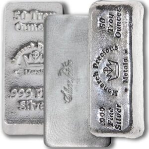 Buy 50 oz Silver Bars Online (Varied Condition, Any Mint)