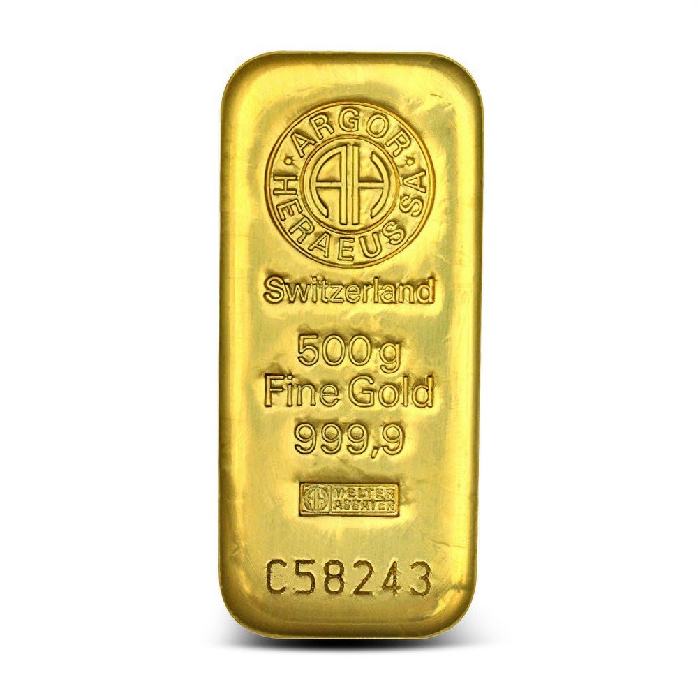 500 Gram Argor Heraeus Cast Gold B