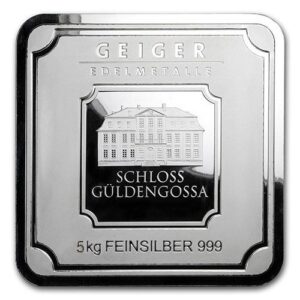 5000 Gram Geiger Square Silver Bar (New)