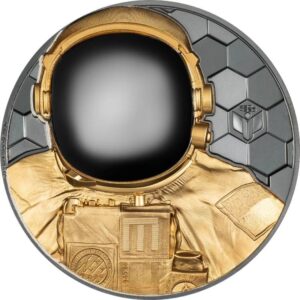 2024 5 Oz Astronaut Cook Islands Real Heroes Black Proof Gold Coin