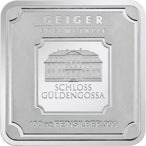 Buy 100 oz Geiger Square Silver Bar (New)