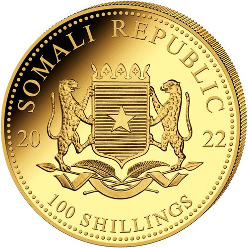 Buy 2022 1/10 oz Somalia Gold Elephant Coin (BU) - Image 2
