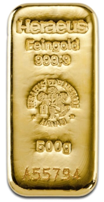 Buy 500g Heraeus Gold Bar