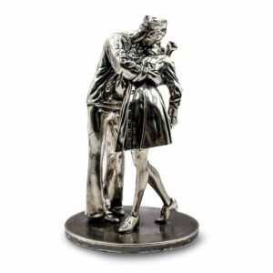 12 oz Antique Finish The Kiss Silver Statue (New, Box + CoA)