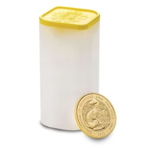 2025 1/4 oz British Gold Tudor Beasts Greyhound of Richmond Tube (25 Coins, BU)
