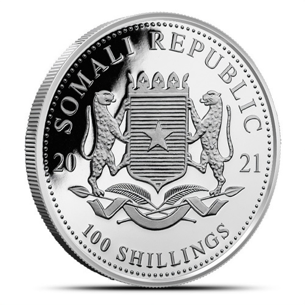 2021 1 oz Somalia Silver Elephant Coin (BU) - Image 2