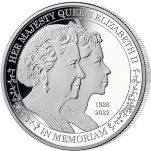 2022 1 oz Barbados Silver Double Portrait of the Queen Elizabeth II Coin (Proof-Like)