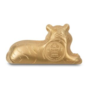 2022 1 oz Mongolia Silver Lunar Charming Tiger Coin (Gilded, Ultra High Relief)