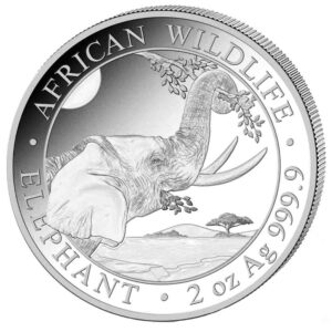 2023 2 oz Somalia Silver Elephant Coin (BU)