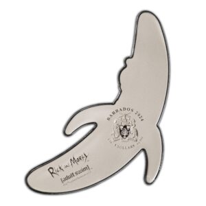 2024 1 oz Colorized Barbados Silver Rick and Morty Banana Rick Shaped Coin