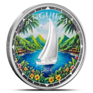2024 1 oz Colorized EC8 Silver Anguilla Regatta Coin (BU)