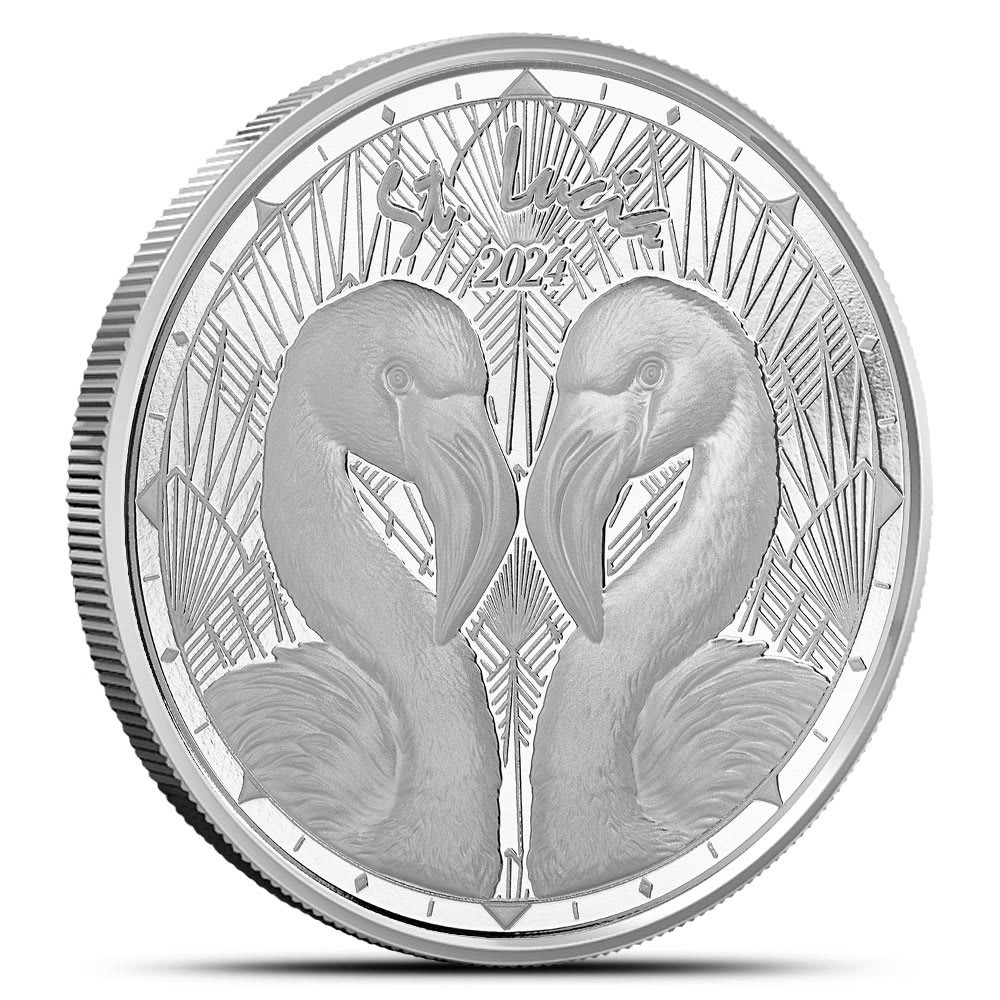 1 oz EC8 Silver St. Lucia Flamingo