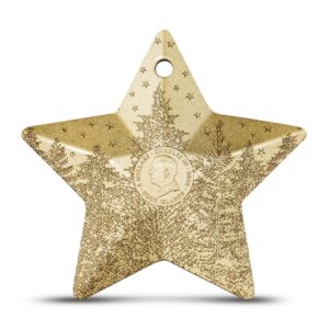 2025 1 oz Cook Islands Silver Holiday Ornaments Winter Forest Coin (Gilded)