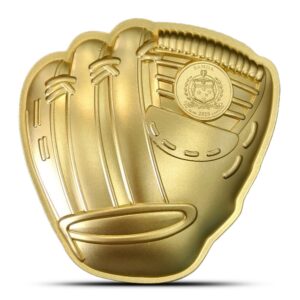 2025 5 oz Samoa Silver Baseball Glove Shaped Coin (Box, Gilded)
