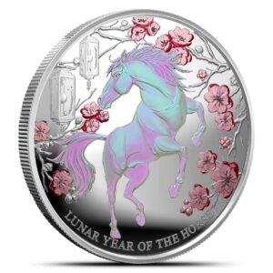 2026 1 oz Proof Colorized Pitcairn Islands Silver Lunar Year of the Horse Coin (Box + CoA)