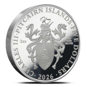 2026 2 oz Proof Colorized Pitcairn Islands Marilyn Monroe Silver Coin (Ultra High Relief, Box & CoA)