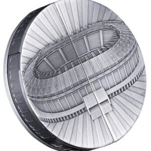 2026 5 oz Antique Solomon Islands Silver FIFA Stadium Sliding Door Coin (Box + CoA)