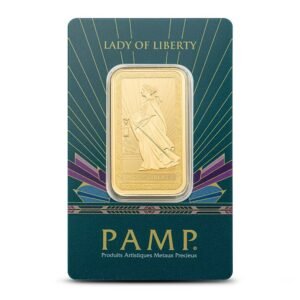 1 oz PAMP Suisse Gold Lady of Liberty Bar (New w/Assay)