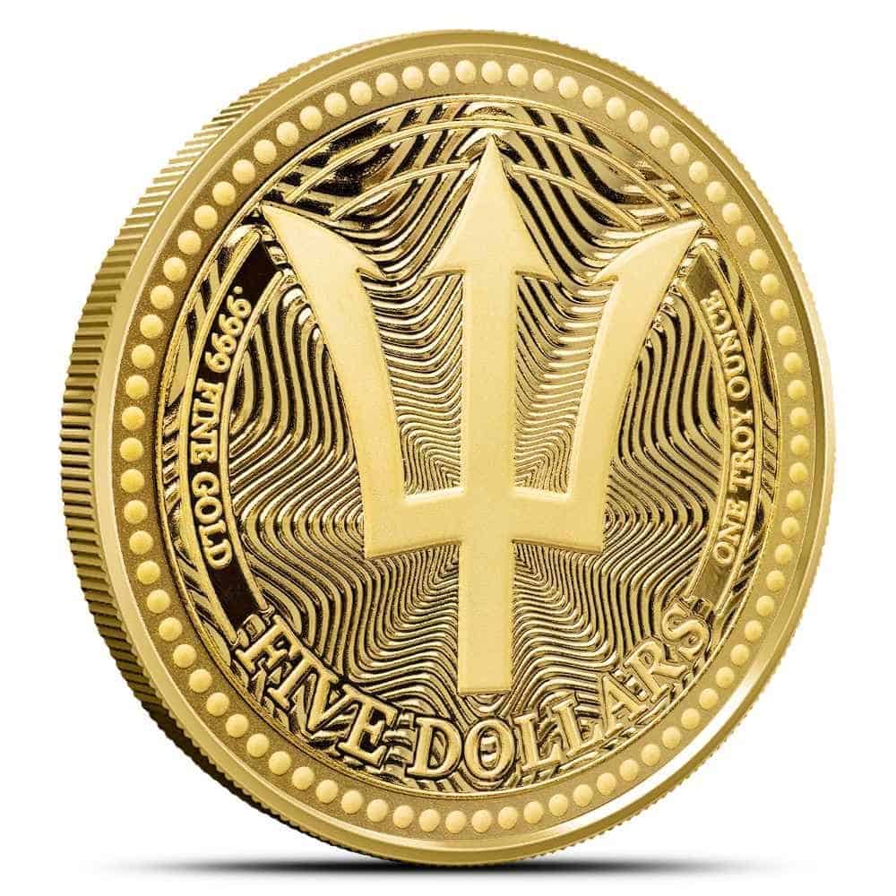 2025 1 oz Barbados Gold Trident Coin