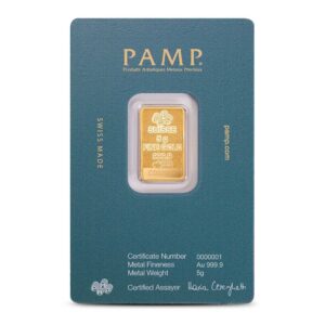 5 Gram PAMP Suisse Arabian Falcon Gold Bar (New w/ Assay)