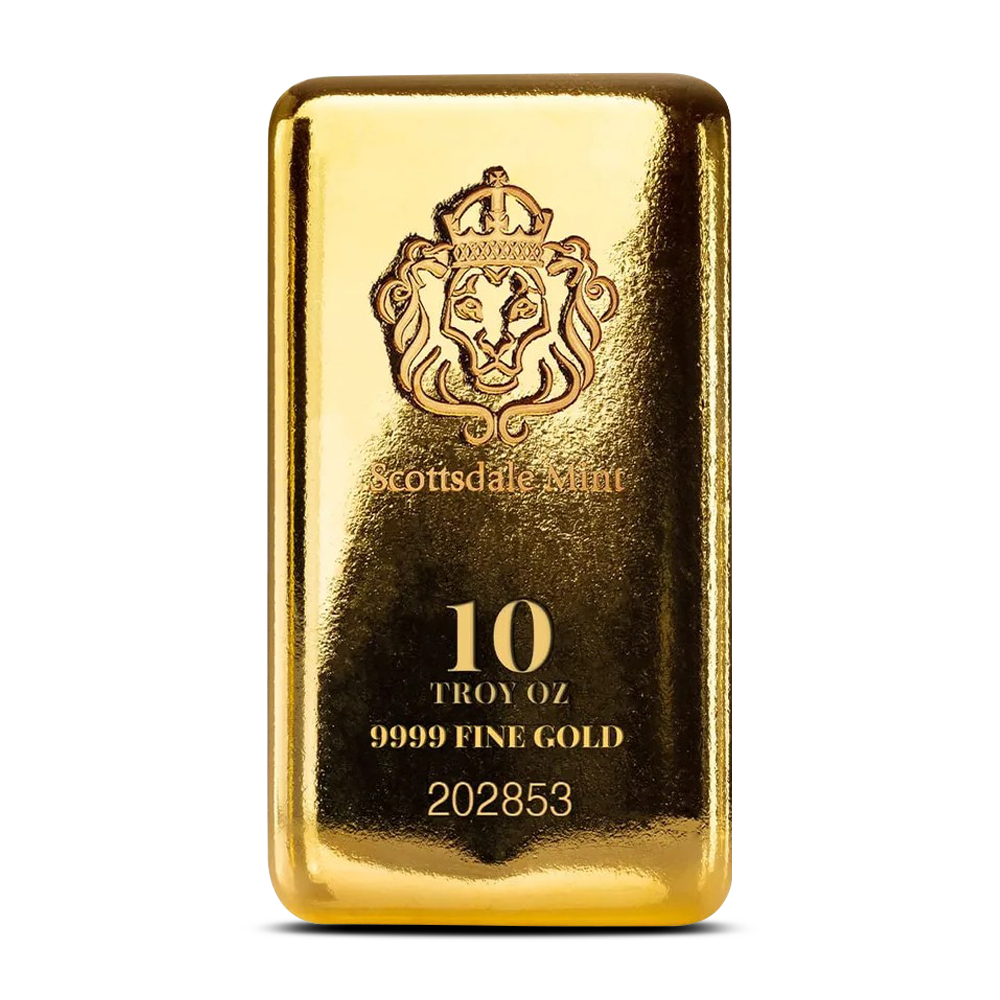 10 oz Scottsdale Mint Cast Gold Bar
